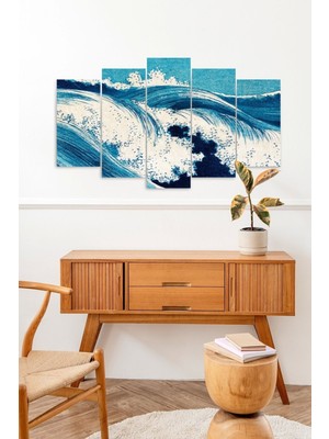 TeknoKapsül Deniz Manzarası 5 Parçalı Mdf Tablo 60 x 100