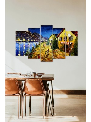 TeknoKapsül Deniz Manzara 5 Parçalı Mdf Tablo 60 x 100