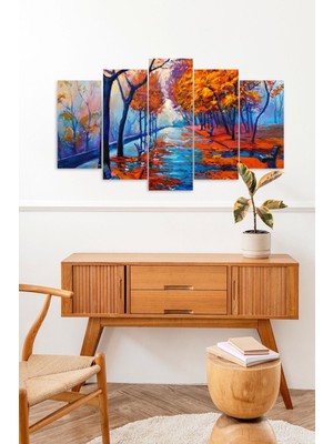 TeknoKapsül Sonbahar Cadde 5 Parçalı Mdf Tablo 60 x 100