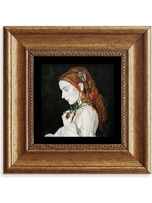 TeknoKapsül Kadın Çerçeveli Taş Tablo 20 cm