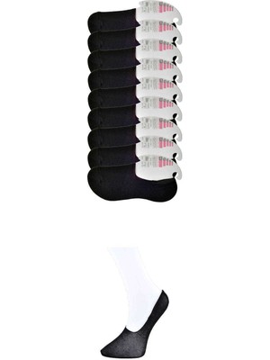 Zenvia Siyah Kadın Babet Çorap 9 Çift (ZNV-556)