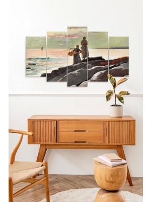 TeknoKapsül Deniz Manzarası 5 Parçalı Mdf Tablo 60 x 100