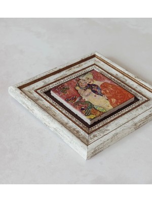 TeknoKapsül Gustav Klimt Çerçeveli Taş Tablo , Çerçeveli Taş Duvar Dekoru 20 cm