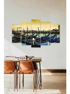 TeknoKapsül Deniz Manzarası 5 Parçalı Mdf Tablo 60 x 100