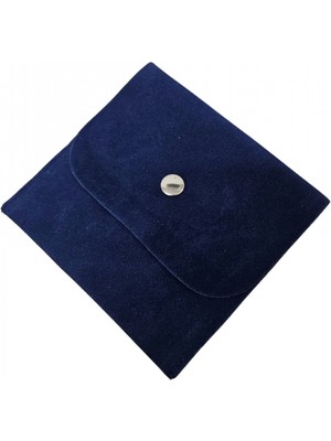 Özer Kutu Kadife (Süet) Zarf Kese Lacivert 10 Adet 10X10 cm Boy Takı, Altın Kesesi (Çıtçıtlı)