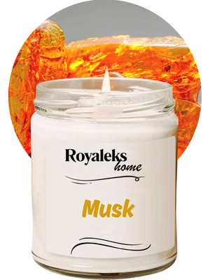 Zenvia Doğal Özel Seri Kokulu Dekoratif Kavanoz Mum 210 cc - Musk Esansı - Ryl (ZNV-556)