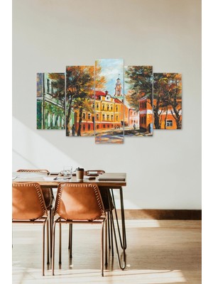 TeknoKapsül Şehir Manzarası 5 Parçalı Mdf Tablo 60 x 100