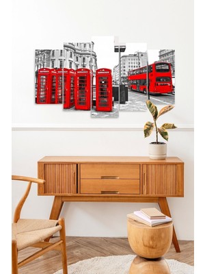 TeknoKapsül Şehir Manzarası 5 Parçalı Mdf Tablo 60 x 100