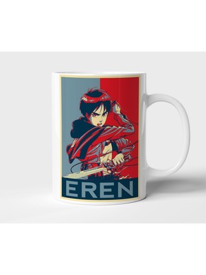 Eren Yeager Attack On Titan Anime Tasarım Kupa - Hediyelik Kupa - Baskılı Kupa