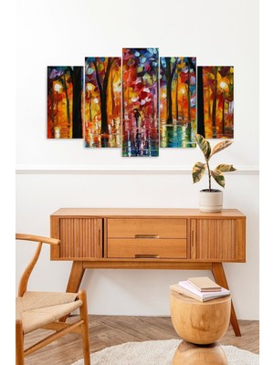 TeknoKapsül Sonbahar Yağmur 5 Parçalı Mdf Tablo 60 x 100