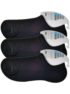 Zenvia Siyah Erkek Görünmez Çorap 3 Çift (ZNV-556)