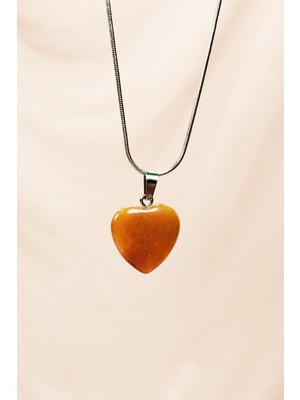 Zenvia Aragonit Doğal Taşı Zincirli El Yapımı Kolye Uç: 2 cm Zincir: 20 cm Kutulu (ZNV-556)