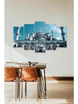 TeknoKapsül Camii Manzarası 5 Parçalı Mdf Tablo 60 x 100
