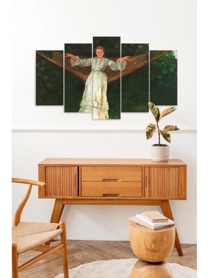 TeknoKapsül Kadın Manzarası 5 Parçalı Mdf Tablo 60 x 100