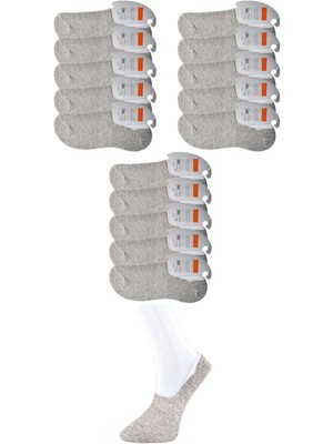 Zenvia Gri Erkek Babet Çorap 15 Çift (ZNV-556)