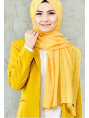 Sedef Şifon Kare EŞARP,SARI,150X150