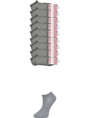 Zenvia Gri Kadın Bilek Çorap 9 Çift (ZNV-556)