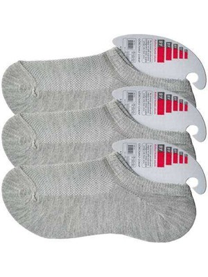 Zenvia Gri Kadın Görünmez Çorap 3 Çift (ZNV-556)