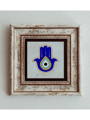 TeknoKapsül Fatma Ana Eli Çerçeveli Taş Tablo , Çerçeveli Taş Duvar Dekoru 20 cm