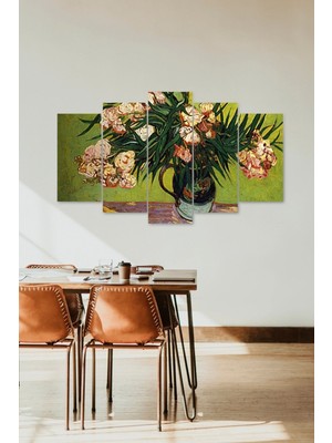 TeknoKapsül Çiçekler 5 Parçalı Mdf Tablo 60 x 100