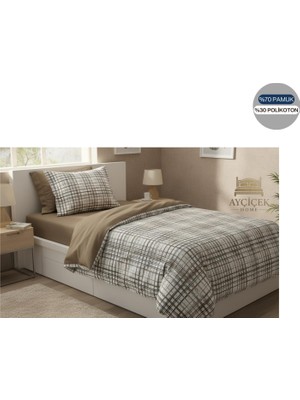 Ayçiçek Home Tek Kişilik Nevresim Takımı 100/200 lastikli çarşaf 160/215 yorgan ölçüsü