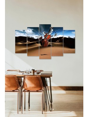 TeknoKapsül Müzik Aletleri Manzara 5 Parçalı Mdf Tablo 60 x 100