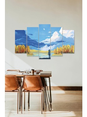 TeknoKapsül Manzara Doğa 5 Parçalı Mdf Tablo 60 x 100