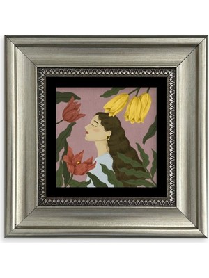 TeknoKapsül Kadın Çerçeveli Taş Tablo 20 cm