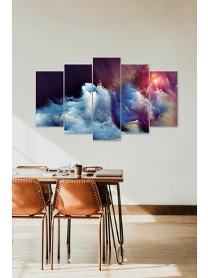 TeknoKapsül Manzara Doğa Retro 5 Parçalı Mdf Tablo 60 x 100