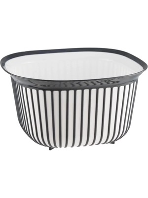 Zenvia Linea Kare Çizgi Desenli Kase 4 Lt ROYALEKS-BNM-3712 (ZNV-556)