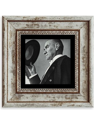 TeknoKapsül Atatürk Çerçeveli Taş Tablo 20 cm