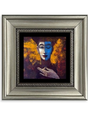TeknoKapsül Iki Ruh Hali Kadın Çerçeveli Taş Tablo 20 cm