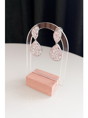 Kuzeylina Kemerli Küpelik Akrilik & Ahşap Takı Standı –minimal Takı Teşhir Standı