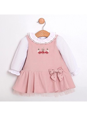 ministok Rabit Nakışlı Kız Bebek Gömlekli Jile Takım