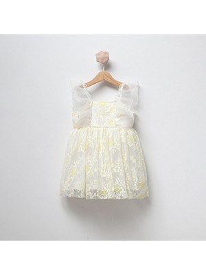 ministok Fırfır Kollu Dantelli Elbise