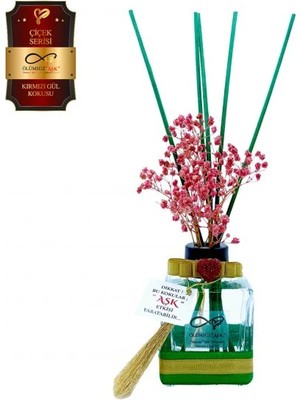 Aşk-ı Sermest Toptan Ölümsüz Aşk Çiçek Serisi Kırmızı Gül Kokulu 5 x 120 ml küp Şişe Bambu Çubuklu Ortam Kokusu Reed Diffuser Oda Kokusu