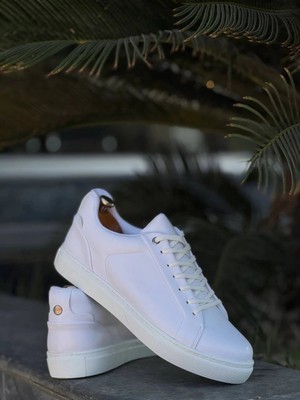 LTG Nova Kb-Bx1 Beyaz Cilt Yüksek Beyaz Taban Günlük Erkek Ayakkabı