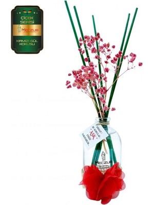 Aşk-ı Sermest Toptan Meczub Çiçek Serisi Kırmızı Gül Kokulu 5 x 100 ml Oval Şişe Bambu Çubuklu Ortam Kokusu Reed Diffuser Oda Kokusu