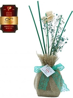 Aşk-ı Sermest Toptan Ölümsüz "Aşk" Hasır Serisi Kırmızı Gül Kokulu 120 ml küp Şişe Bambu Çubuklu Ortam Kokusu Reed Diffuser Oda Kokusu 5 Adet