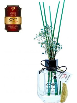 Aşk-ı Sermest Toptan Ölümsüz Aşk Çiçek Serisi Kırmızı Gül Kokulu 10 x 120 ml Köşeli Şişe Bambu Çubuklu Ortam Kokusu Reed Diffuser Oda Kokusu
