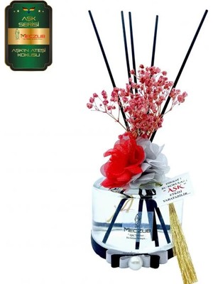 Aşk-ı Sermest Toptan Meczub Aşk Serisi Aşkın Ateşi Kokulu 5 x 200 ml Silindir Şişe Bambu Çubuklu Ortam Kokusu Reed Diffuser Oda Kokusu