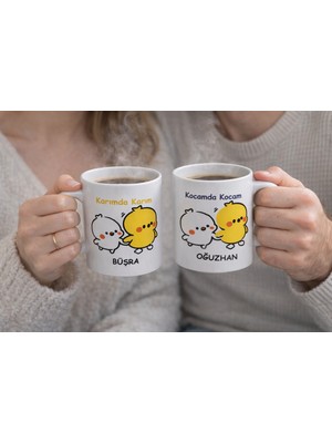 Bymiel Kişiye Özel Karımda Karım – Kocamda Kocam Çift Kupa Bardak Seti
