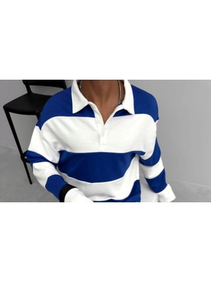 Çamaşır Kenti Unisex Üç Iplik Parçalı Yakalı Sweatshirt