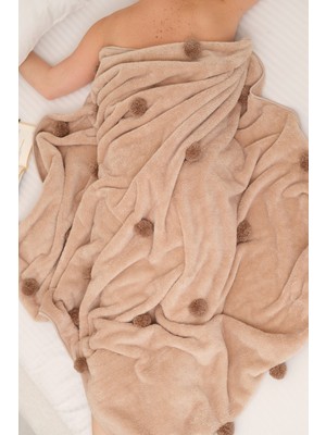 Cakkatex Ponponlu Ekstra Yumuşak Wellsoft Tv Battaniyesi|koltuk Battaniyesi