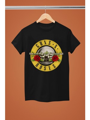 Magors Guns & Roses Baskılı %100 Pamuklu Regular Kalıp Tshırt