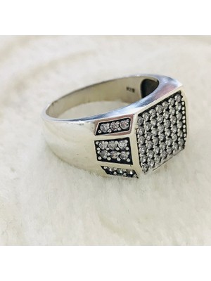 Canka Zirkon Taşlı 925 Ayar Gümüş Erkek Yüzük