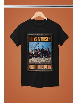 Magors Guns & Roses Baskılı %100 Pamuklu Regular Kalıp Tshırt