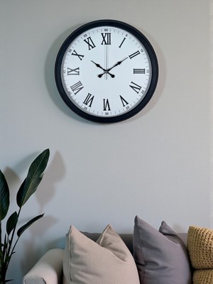 Urfakent Siyah Klasik & Şık 40 cm Metal Duvar Saati