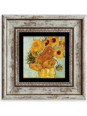 TeknoKapsül Van Gogh Çerçeveli Taş Tablo 20 cm