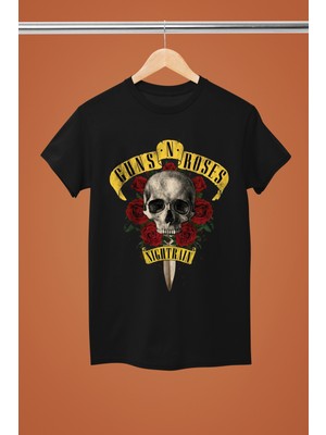 Magors Guns & Roses Baskılı %100 Pamuklu Regular Kalıp Tshırt